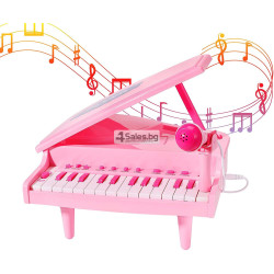 Играчка пиано с вдигащ се капак, светлина и интегрирани песни WJC11