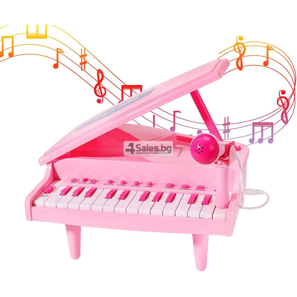 Играчка пиано с вдигащ се капак, светлина и интегрирани песни WJC11 1
