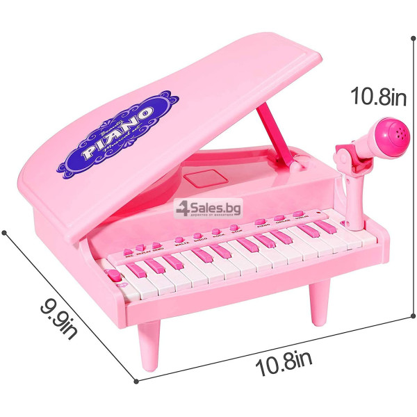 Играчка пиано с вдигащ се капак, светлина и интегрирани песни WJC11