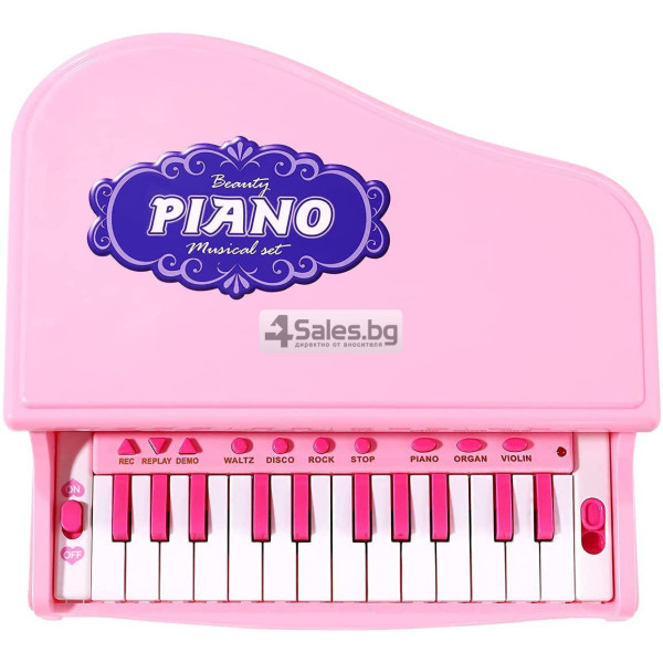Играчка пиано с вдигащ се капак, светлина и интегрирани песни WJC11 3