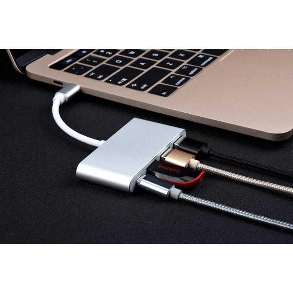 USB хъб-преходник от USB Type-C към USB 3.0 + 2xUSB 3.0 + USB Type-C CA79