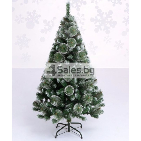 Елха - Изкуствена елха - Коледна елха - Изкуствена коледна елха с бели връхчета и шишарки ! SD58