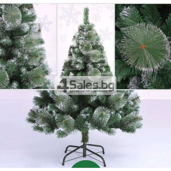 Елха - Изкуствена елха - Коледна елха - Изкуствена коледна елха с бели връхчета и шишарки ! SD58