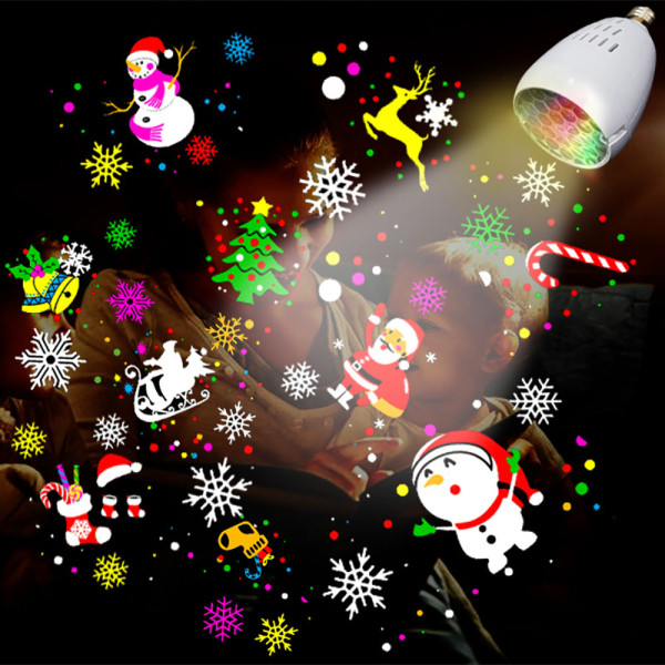 Коледна LED прожекционна лампа XL-725 Коледни и Хелоуин Мотиви 4 в 1 SD2