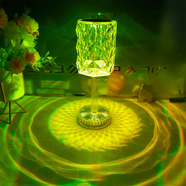 LED RGB сензорна настолна кристална лампа с функция за 16 цвята и дистанционно управление TV1297