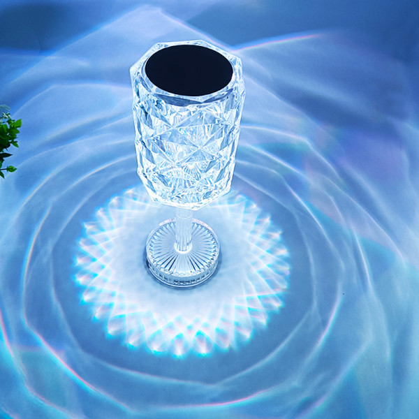 LED RGB сензорна настолна кристална лампа с функция за 16 цвята и дистанционно управление TV1297