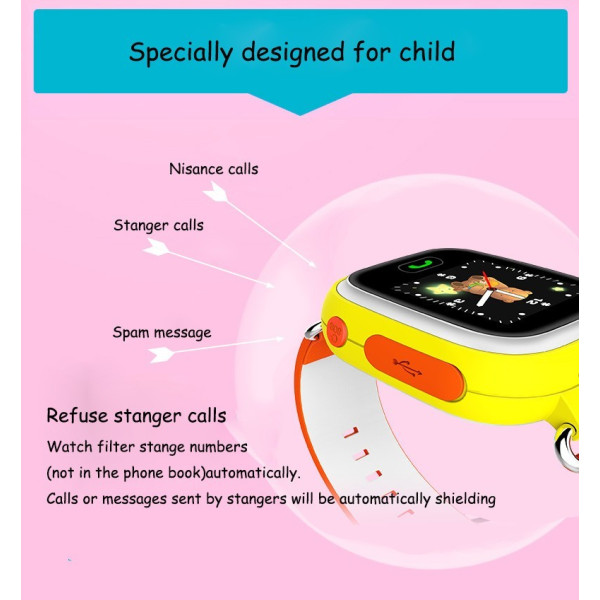 Детски смартчасовник с функции за проследяване и родителски контрол  Q90