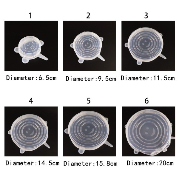 Комплект от 6 броя разтягащи се силиконови капаци SD199 4