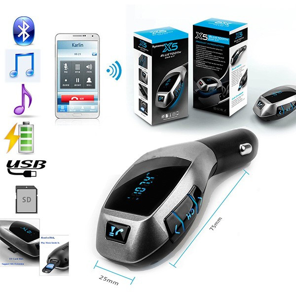 Bluetooth трансмитер за автомобил с LCD дисплей X5 HF8 10