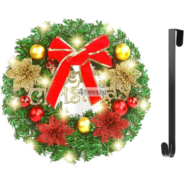 Коледен венец Mеrry Christmas с панделка - SD82