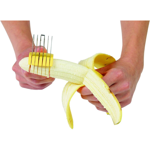 Функционална стоманена резачка за банани, резачка за плодове с ергономична дръжка SD289