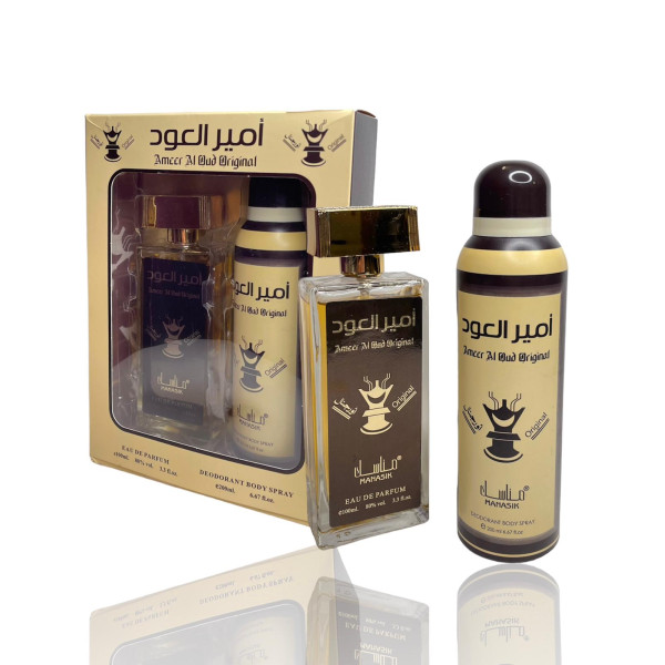 Оригинален арабски унисекс комплект, парфюм с дезодорант Manasik Ameer Al Oud Original Long Lasting 100ml (UAE) PF182 1