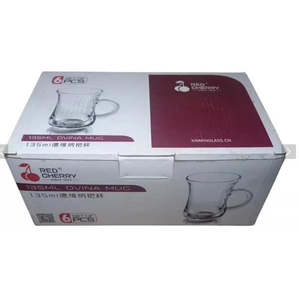 Комплект от 6 броя стъклени чаши, сервиз за кафе или чай, 150ml SD338 7