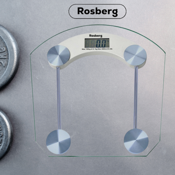 Кантар за тегло дигитален Rosberg R51650B, батерия, LCD екран, 180 кг.