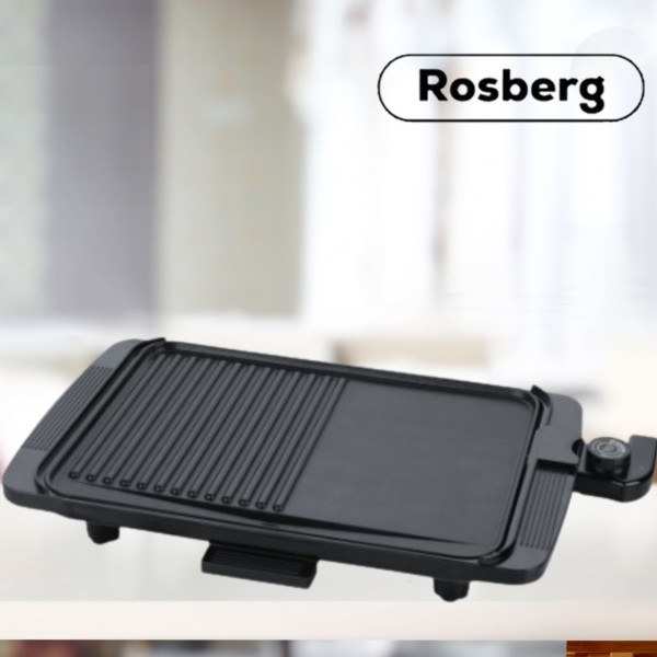 Бездимна електрическа скара Rosberg R51015I, 1500W, 36x26см. плоча с 2 зони на печене, Незалепващо покритие 7