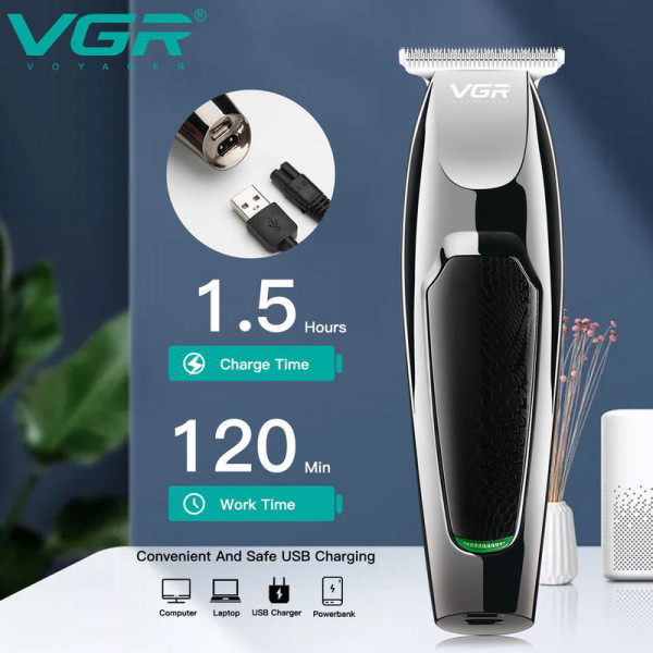 Оригинална VGR Професионална машина за подстригване на коса, безжичен тример за брада SHAV64