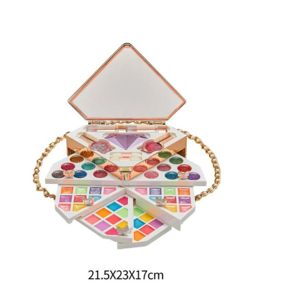 Луксозен музикален детски комплект гримове със светлина за принцеси тип чантичка ILD-13169