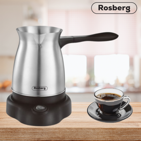 Джезве електрическо Rosberg R51165AS, 600W, 500мл., инокс, 2 ГОДИНИ ГАРАНЦИЯ 4