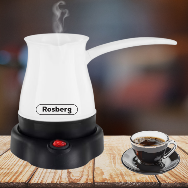 Джезве електрическо Rosberg R51165BS, 600W, 500 ml, Безжична употреба 4