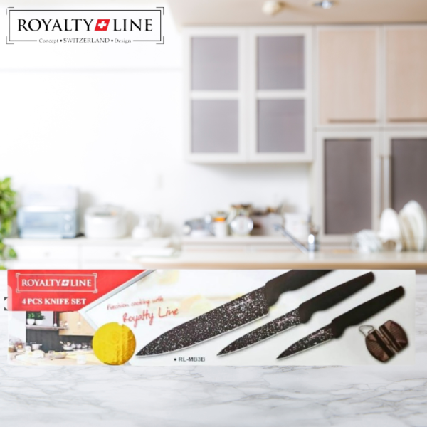 Комплект 3 бр. ножове Royalty Line RL-MB3B  с точило, високо качество 3