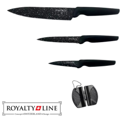 Комплект 3 бр. ножове Royalty Line RL-MB3B  с точило, високо качество