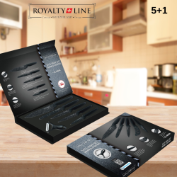 Качествен луксозен комплект Royalty Line RL-MB5S в магнитна кутия 5 бр. ножове+белачка
