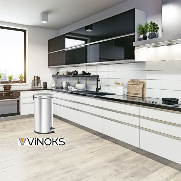 Кофа за смет с педал Vinoks Micro 401400, 3/5/8/12/16/20л., инокс