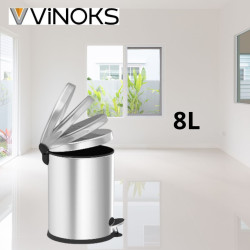 Кофа за смет с педал Vinoks 489400, 3/5/8/12 л.бавно затваря, инокс