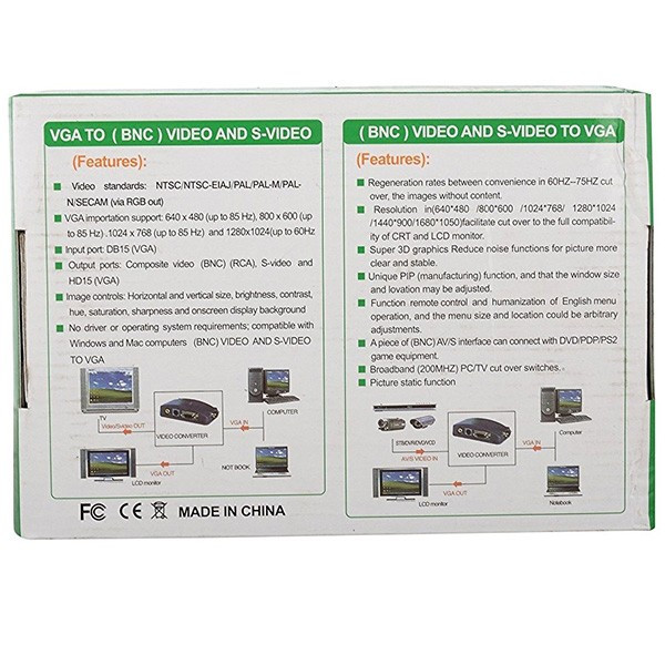 VGA конвертор поддържа трансфер между DVD или PS2 към телевизор или монитор CA89