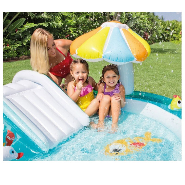 Подарете на вашите деца безкрайно удоволствие с надуваемия басейн за игра и пързалка 4