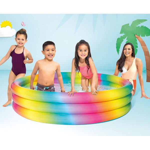 Многоцветен надуваем детски басейн-Идеален за забавления в градината 3
