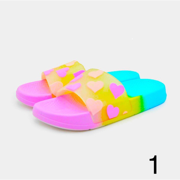 Дамски плажни чехли с ярък и многоцветен стил D615 3