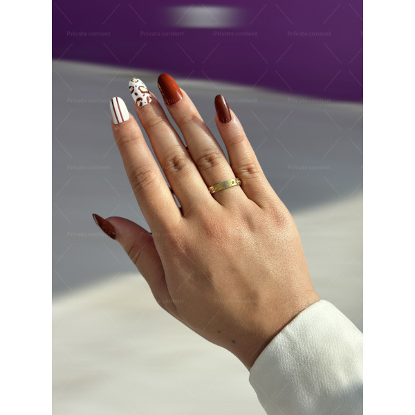 Красив дамски пръстен от медицинска стомана с блестящи камъни 2