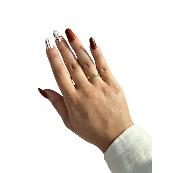 Красив дамски пръстен от медицинска стомана с блестящи камъни 1