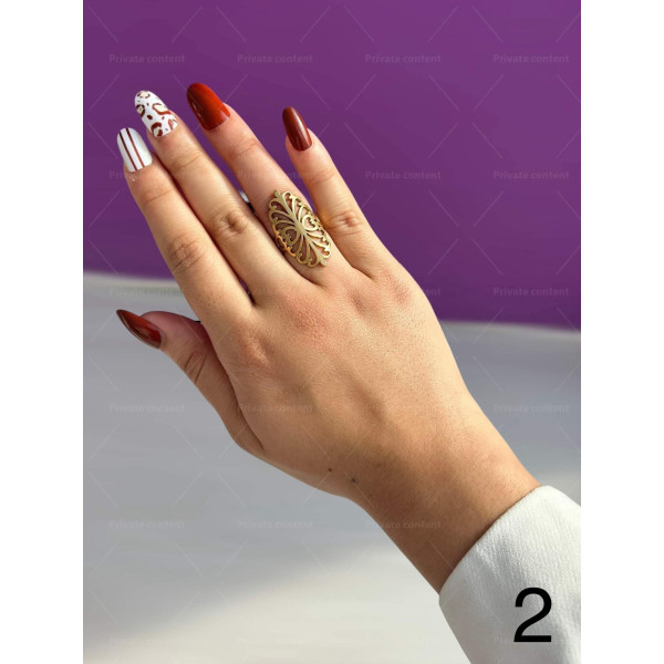 Голям дамски пръстен от неръждаема стомана с интересен дизайн 3