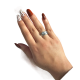 Дамски елегантен сребрист пръстен от неръждаема стомана с блестящ камък 2