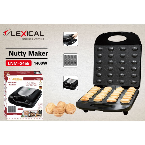 Уред за сладки орехчета Lexical LNM-2455,1400W,незалепващи плочи 1 — 4sales Уред за сладки орехчета Lexical LNM-2455,1400W,незалепващи плочи 1