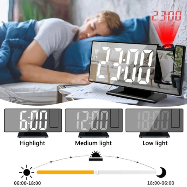 Настолен LED часовник със светещ проектор на тавана TV247
