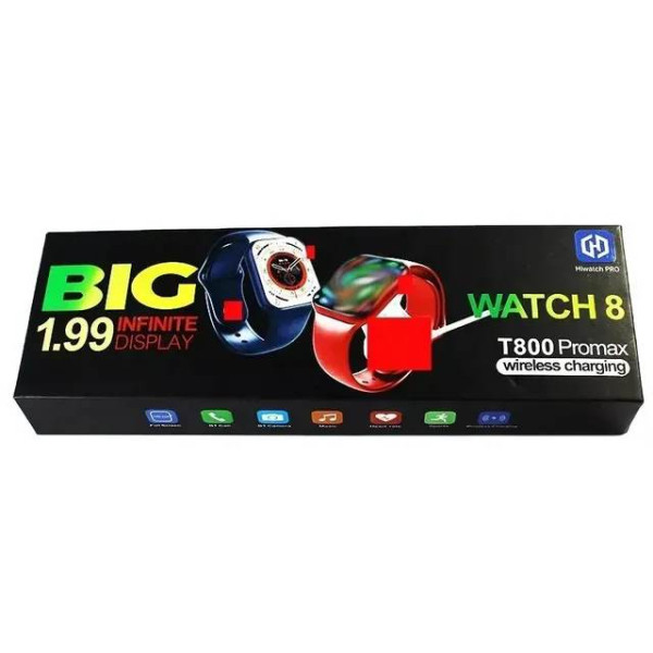 Смарт часовник Watch 8 T800 Pro Max 1,99 Голям екран SMW10