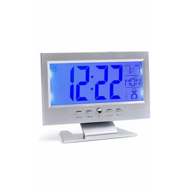 Електронен цифров часовник с акустичен алармен сензор,LED дисплей DS-8082 TV347