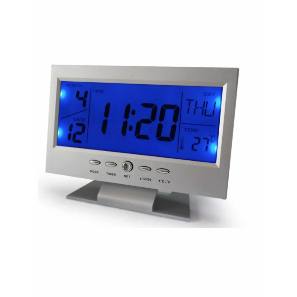 Електронен цифров часовник с акустичен алармен сензор,LED дисплей DS-8082 TV347