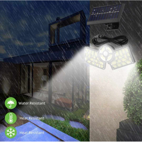Соларна индукционна улична лампа,външен сензор за слънчево движение с дистанционно управление H LED86 4