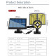 Соларна индукционна улична лампа,външен сензор за слънчево движение с дистанционно управление H LED86 8