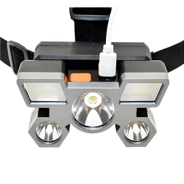 Водоустойчив led челник, 4 нива на осветеност, с USB зарядно, led лампа, регулируем от 0-90° HY501 FL18