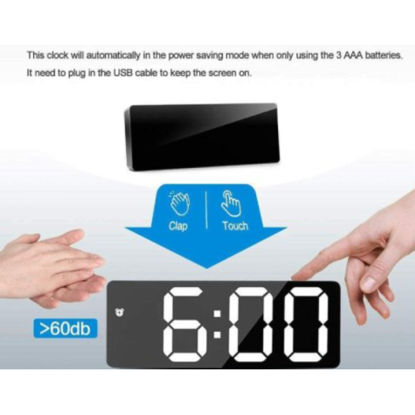 Дигитален настолен часовник с будилник и USB зареждане GH0712L