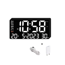 Цифров настолен часовник с LED светлина, аларма, 3 нива на яркост, календар, температура, TV629