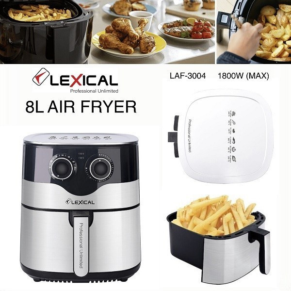 Фритюрник с горещ въздух Lexical Airfryer LAF-3004 , 8L, 1800W, инокс 3