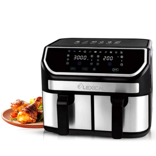 Двоен фритюрник с горещ въздух с тъч скрийн Lexical Airfryer LAF-3080 1