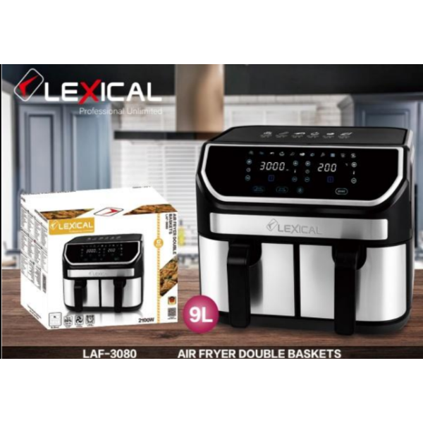 Двоен фритюрник с горещ въздух с тъч скрийн Lexical Airfryer LAF-3080