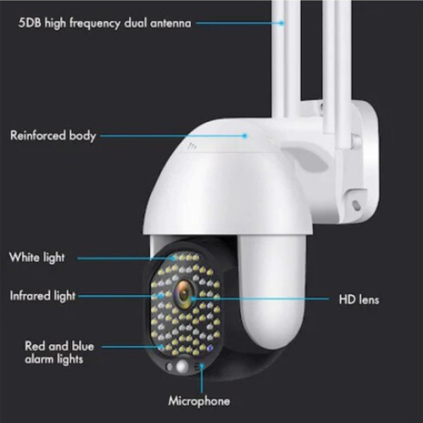 Водоустойчива WIFI FULL HD камера,68 LED,6MP,въртяща се на 360 градуса